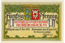 Bordesholm - Gemeinde - 30.6.1921 - 31.12.1921 - 50 Pfennig