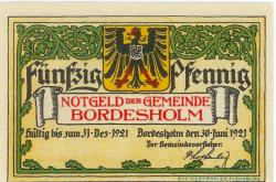Bordesholm - Gemeinde - 30.6.1921 - 31.12.1921 - 50 Pfennig