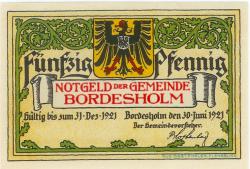 Bordesholm - Gemeinde - 30.6.1921 - 31.12.1921 - 50 Pfennig