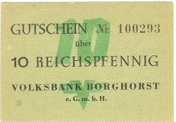 Borghorst (heute: Steinfurt) - Volksbank eGmbH - -- - 10 Pfennig