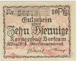 Borkum - Gemeinde - 10.6.1918 - 10 Pfennig