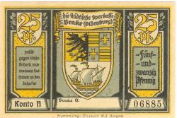 Brake - Städtische Sparkasse - -- - 25 Pfennig