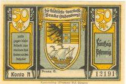 Brake - Städtische Sparkasse - -- - 50 Pfennig
