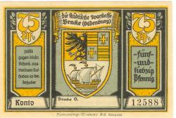 Brake - Städtische Sparkasse - -- - 75 Pfennig