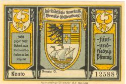 Brake - Städtische Sparkasse - -- - 75 Pfennig
