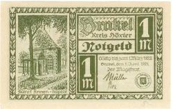 Brakel - Stadt - 1.6.1921 - 1.3.1922 - 1 Mark