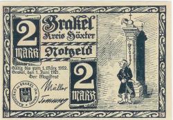 Brakel - Stadt - 1.6.1921 - 1.3.1922 - 2 Mark