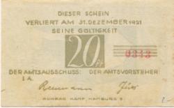 Brande-Hörnerkirchen - Gemeinde - - 31.12.1921 - 20 Pfennig