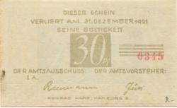 Brande-Hörnerkirchen - Gemeinde - - 31.12.1921 - 30 Pfennig