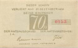 Brande-Hörnerkirchen - Gemeinde - - 31.12.1921 - 70 Pfennig