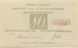 Brande-Hörnerkirchen - Gemeinde - - 31.12.1921 - 80 Pfennig
