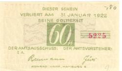 Brande-Hörnerkirchen - Gemeinde - - 31.12.1922 - 60 Pfennig