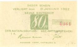 Brande-Hörnerkirchen - Gemeinde - - 31.12.1922 - 80 Pfennig