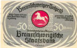 Braunschweig - Braunschweigische Staatsbank - 1.5.1921 - 1.5.1923 - 50 Pfennig