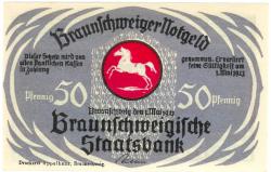 Braunschweig - Braunschweigische Staatsbank - 1.5.1921 - 1.5.1923 - 50 Pfennig