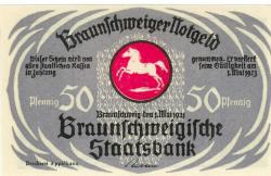 Braunschweig - Braunschweigische Staatsbank - 1.5.1921 - 1.5.1923 - 50 Pfennig