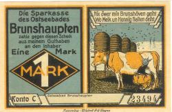 Brunshaupten (heute: Kühlungsborn) - Gemeinde* (Sparkasse) - -- - 1 Mark 