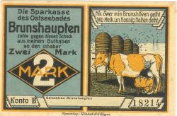Brunshaupten (heute: Kühlungsborn) - Gemeinde* (Sparkasse) - -- - 2 Mark