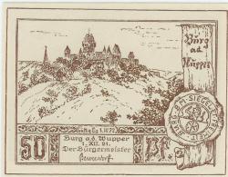 Burg (heute: Solingen) - Bürgermeisterei - 1.12.1921 - 1.4.1922 - 50 Pfennig 