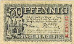 Burg - Stadt - 1.10.1918 - 50 Pfennig