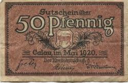 Calau - Kreis - Mai 1920 - 31.12.1921 - 50 Pfennig 