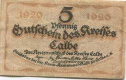 Calbe - Kreis - 1920 - 5 Pfennig 