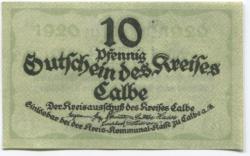 Calbe - Kreis - 1920 - 10 Pfennig 