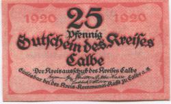 Calbe - Kreis - 1920 - 25 Pfennig 