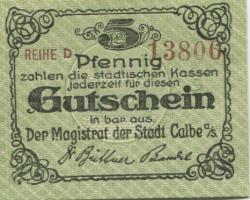 Calbe - Stadt - -- - 5 Pfennig 