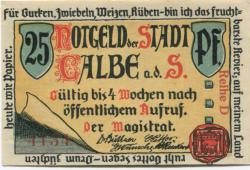 Calbe - Stadt - -- - 25 Pfennig 