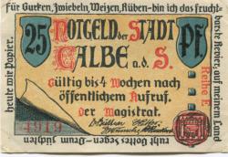 Calbe - Stadt - -- - 25 Pfennig 