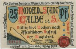 Calbe - Stadt - -- - 25 Pfennig 