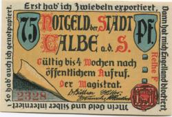 Calbe - Stadt - -- - 75 Pfennig 