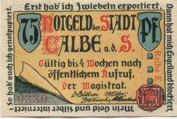 Calbe - Stadt - -- - 75 Pfennig 