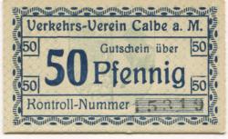 Calbe (heute: Kalbe) - Verkehrs-Verein - -- - 50 Pfennig 