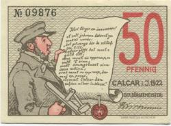 Calcar (heute: Kalkar) - Stadt - 1922 - 50 Pfennig