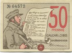 Calcar (heute: Kalkar) - Stadt - 1922 - 50 Pfennig 