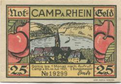 Camp-Bornhofen (heute: Kamp-Bornhofen) - Gemeinde - Juli 1921 - 25 Pfennig