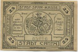 Canth (heute: PL-Katy Wroclawskie) - Stadt - -- 25 Pfennig