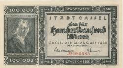 Cassel (heute: Kassel) - Stadt - 20.8.1923 - 100000 Mark