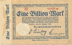 Cassel (heute: Kassel) - Reichsbahndirektion - 24.10.1923 - 1 Billion Mark
