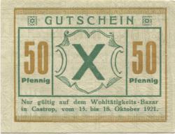 Castrop - Wohltätigkeits-Bazar - 15.10.1921 - 18.10.1921 - 50 Pfennig