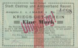 Castrop und Rauxel - Stadt Castrop und Amtsverband Rauxel - 10.8.1914 - 1.7.1915 - 1 Mark