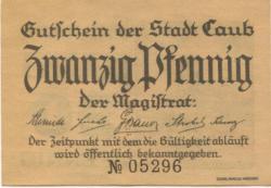 Caub (heute: Kaub) - Stadt - -- - 20 Pfennig
