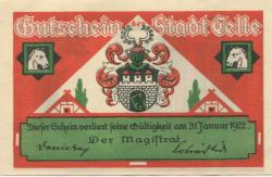 Celle - Stadt - - 31.1.1922 - 25 Pfennig