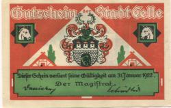 Celle - Stadt - - 31.1.1922 - 1 Mark