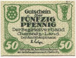 Chemnitz - Amtshauptmannschaft - - 31.12.1920 - 50 Pfennig