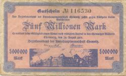 Chemnitz - Amtshauptmannschaft - 24.8.1923 - 5 Millionen Mark