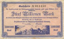 Chemnitz - Amtshauptmannschaft - 24.8.1923 - 5 Millionen Mark