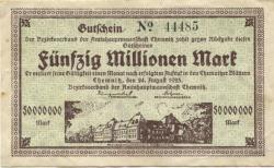 Chemnitz - Amtshauptmannschaft - 24.8.1923 - 50 Millionen Mark